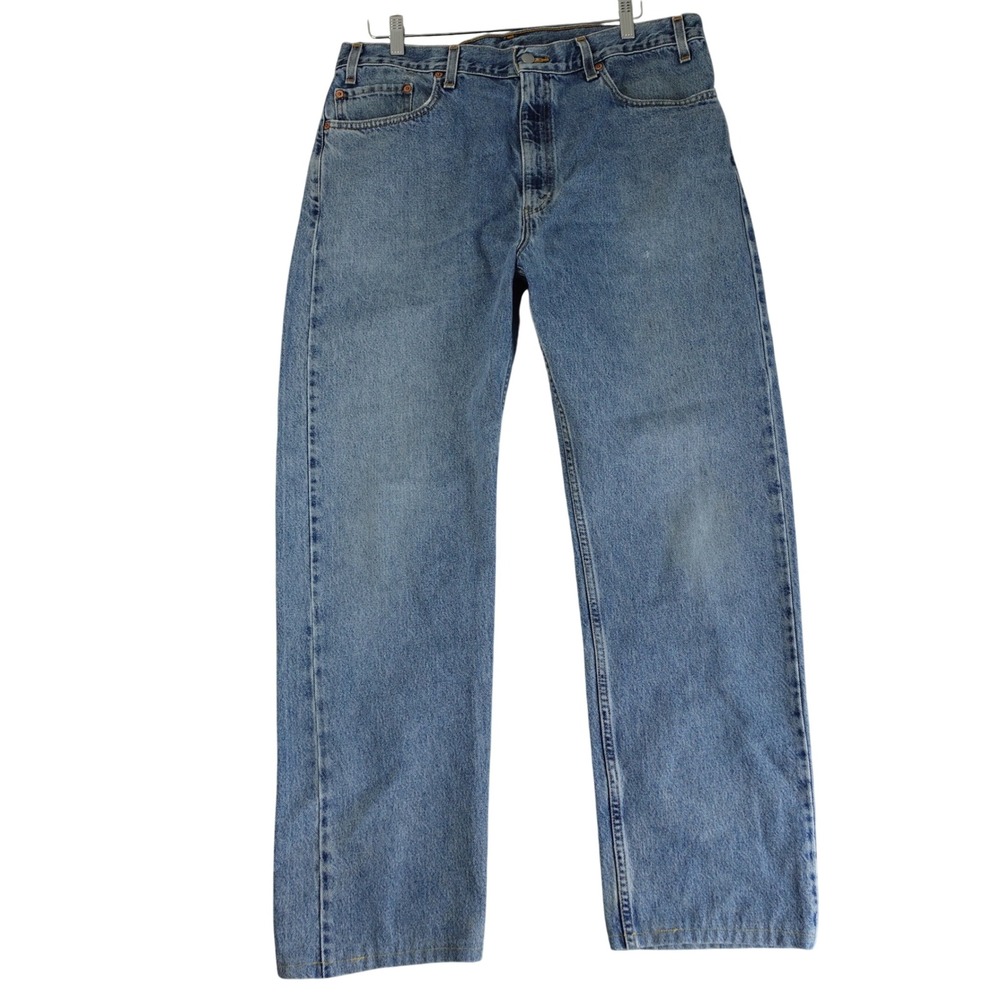 Vintage 90s Levis Jeans Mens 38x32 Blue 505 Regular Fit Straight Leg Denim Zip